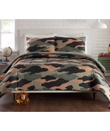 Camo Reversible Comforter Sets With Shams, Vivid Coloring, Choice Sizes ... - £31.64 GBP+