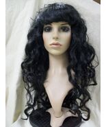Black Siren Wig w/ bangs Mermaid Goddess Vampire Queen Madame Darkness S... - $306.70 MXN