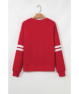 Fiery Red Cheer for Game Day Sequin Patched Oversize Varsity Sweatshirt - $520.81 MXN