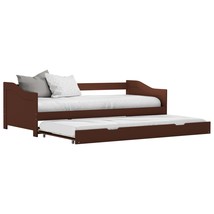 Pull-out Sofa Bed Frame Dark Brown Pinewood 90x200 cm - £128.78 GBP