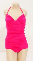 Carmen Marc Valvo Hot Pink Twist Shirred One Piece Swim Suit Women&#39;s Size 6  NWT - £132.11 GBP