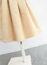 Women Winter Midi Pleated Skirt Outfit Apricot Warm Woolen Pleated Party Skirt  image 4