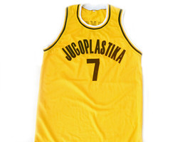 Toni Kucok #7 Jugoplastika Yugoslavia Men Basketball Jersey Yellow Any Size - £27.53 GBP