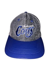 Vintage Modern Leather Indianapolis Colts Snapback Cap Hat Made In USA - $272.55 MXN