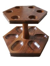 Decatur Industries 6 Pipe Stand Pedestal Wooden Holder Indiana USA DECO INC - $16.80