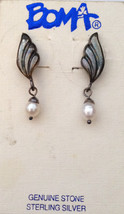 Vintage Hand Crafted 1980s Thai Sterling Silver Shell Design Freshwater Pearl Da - $73.93