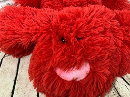 Novelty Inc Puppy Love Pups red large floppy plush dog hearts Valentine&#39;... - $14.84