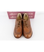 NOS Vintage 90s Womens 11 2A Chunky Heel Leather Wingtip Shoes Almond Br... - $128.88 CAD