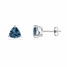 ANGARA Basket-Set Trillion London Blue Topaz Stud Earrings in Silver - $143.10