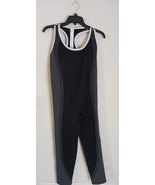 New Fabletics Seamless Fusion Jumpsuit 7/8 Black/White Size Medium - $1,071.22 MXN