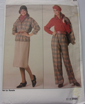 Vogue Misses’ Jacket Skirt Pants &amp; Blouse Size 8-12 #0995 Uncut 1985 - $8.99