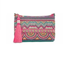 Steve Madden Cayman Pink Multi Color Beaded Chain Strap Cross Body Handbag NEW - £50.58 GBP