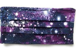 Pleated Glitter Purple Galaxy face mask, cosmos star nebula outer space, USA Mad - £13.91 GBP