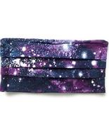 Pleated Glitter Purple Galaxy face mask, cosmos star nebula outer space,... - £14.00 GBP