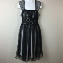 My Michelle Girl&#39;s Black Dress Party Dressy Church Tulle Beaded Sash Size 8 - £31.96 GBP