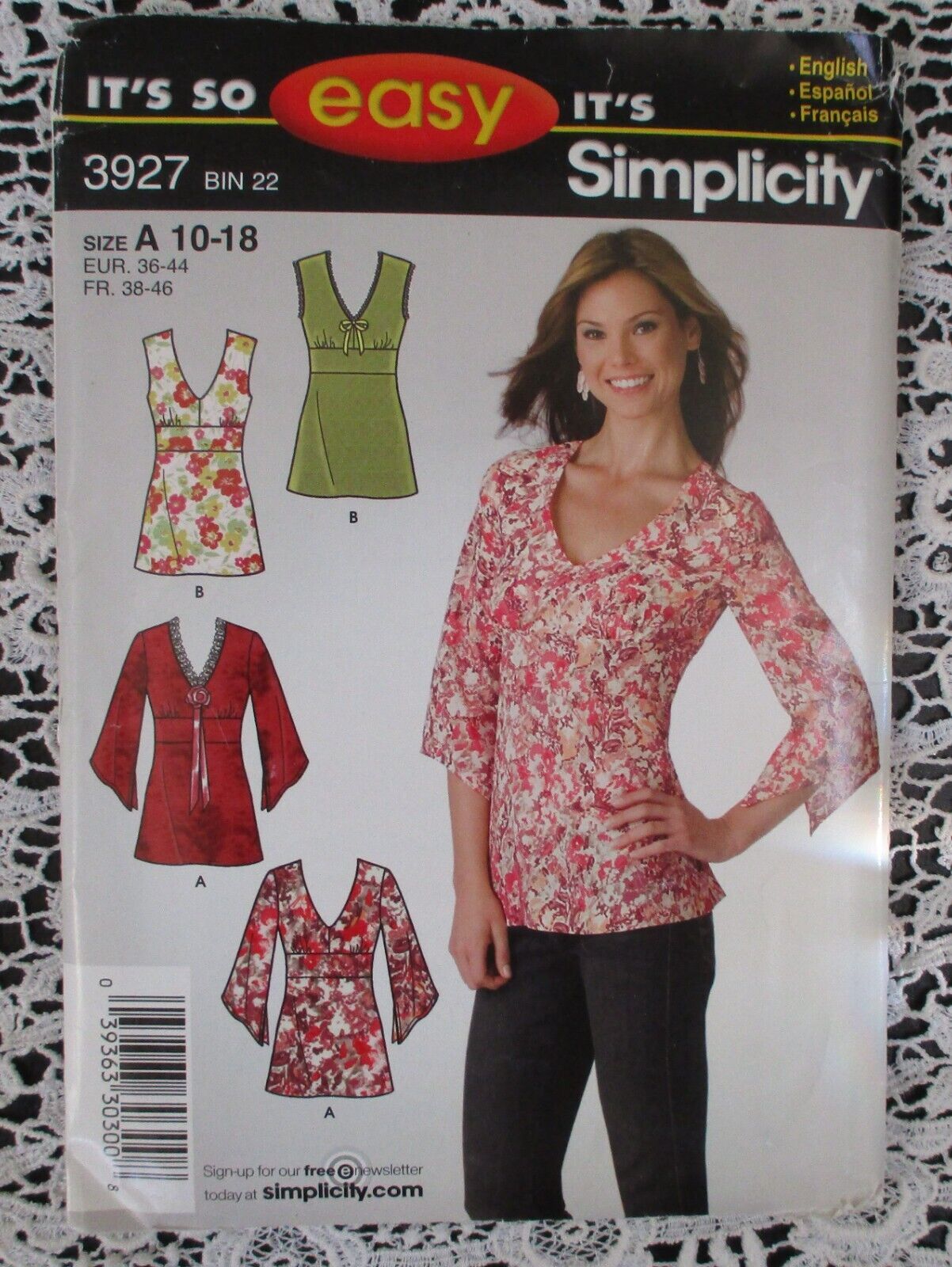 Simplicity 3927 It's So Easy Misses Tunic Top Size 10-18 NEW - $9.25