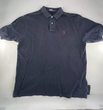 Polo Ralph Lauren Shirt Mens Large Navy Blue Short Sleeve Pullover Preppy - $3.29