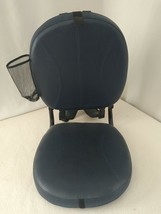 Vtg Portable Folding Stadium Seat Chair Metal Back Padded Vinyl - £36.50 GBP