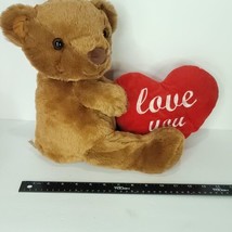 Goffa Valentine Brown Bear Large Love You Heart Plush Stuffed Animal 15&quot; Sitting - £23.35 GBP