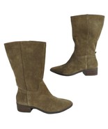 Lucky Brand Lefara Women&#39;s 5.5 Olive Suede Leather Boots, Pointed Toe Co... - $47.43 CAD