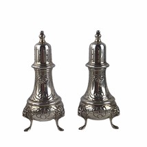 Sterling Silver Durham Hand Chased Salt &amp; Pepper Shakers Vintage Ca. 1950s - £216.43 GBP