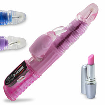 Rabbit Vibrator Wave Motion Shaft Clitoral Showerproof with Secret Lipstick - £27.88 GBP