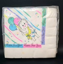 Vintage Westvaco Happy New Year 3 PLY Napkins 13x13&quot; Craft Scrapbooking NOS - $360.68 MXN
