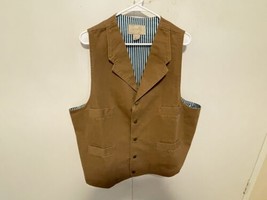 Vintage Scully Vest Mens  pocket Brown Canvas Button Up Western Cut XXL - £54.60 GBP