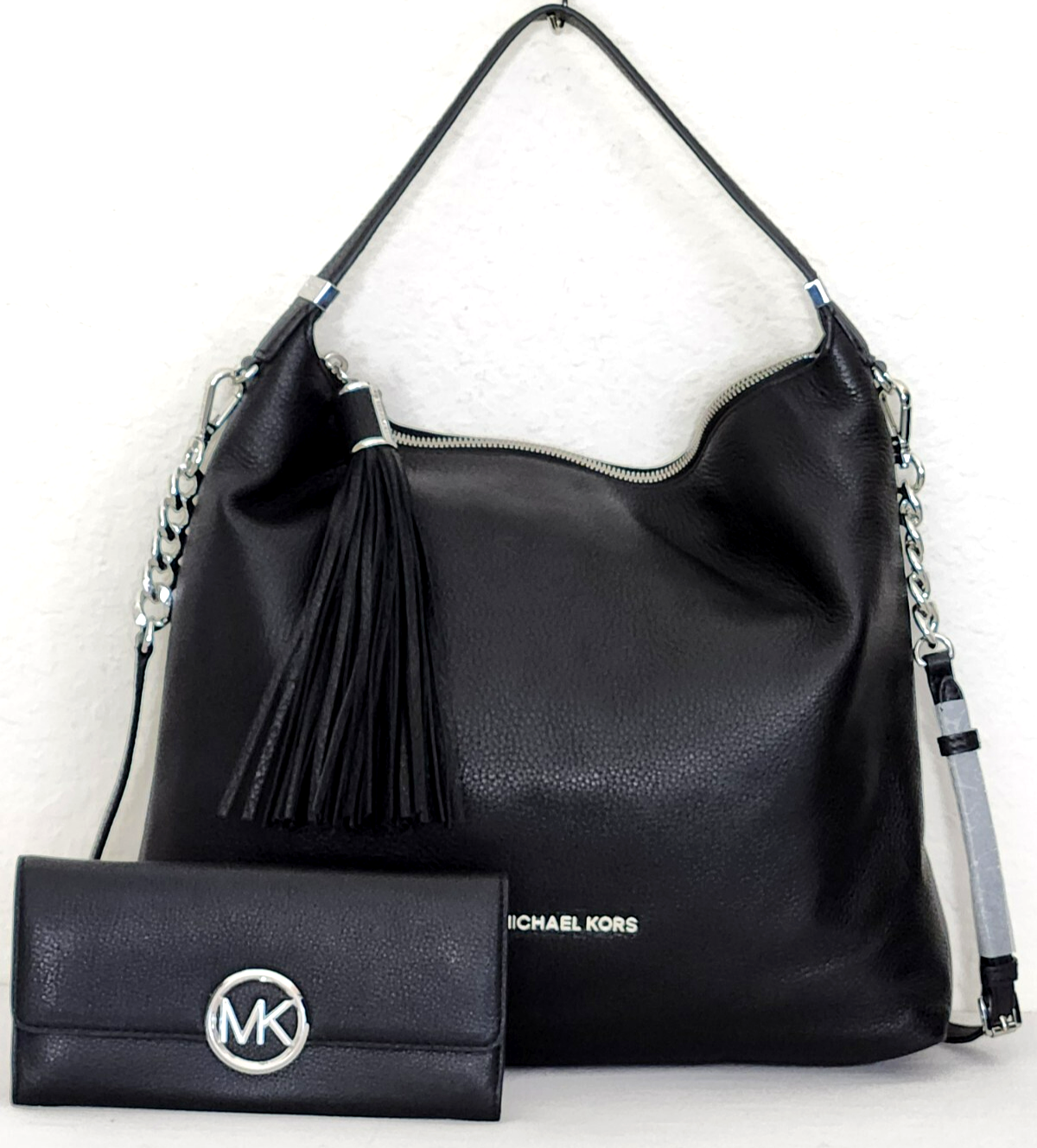 MICHAEL KORS WESTON BLACK LEATHER LARGE TOP ZIP SHOULDER BAG +/OR WALLET... - $113.99+