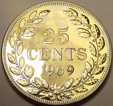Liberia 25 Cents, 1969 RARE Proof~Only 5,058 Minted - £5.73 GBP
