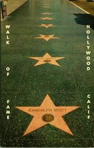 Hollywood Walk of Fame Gary Cooper Randolph Scott CA Vtg Chrome Postcard - £2.33 GBP