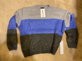 Limiter Urban Outfitters Blue &amp; gray Knit Colorblock Sweater Cozy Women&#39;s M - £22.23 GBP