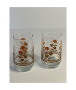 VTG Kitchen Floral Orange Yellow Mini Orange Juice Drink Glasses Tumbler... - $16.68