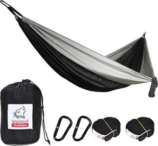 Black Camping Hammock - Lightweight And Portable Hammock With Straps For Tree - £28.82 GBP