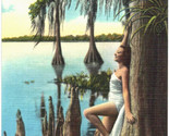 A Study in Knees at Cypress Gardens, Florida - Vintage Linen Postcard - $4.46