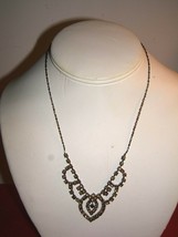 Vintage Elegant Dark Rhinestone Necklace - £7.71 GBP