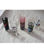 Vintage Lot of 5 Tall Shot Glasses - $19.79