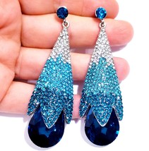 Chandelier Earrings Rhinestone Ombre 3.1 in - $35.98