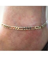 Womens Gold Figaro Chain Naked Lady Ankle Bracelet Anklet - $9.49