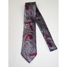 Men's 100% Silk Necktie By Bruno Piattelli Paisley Floral Fancy BP10 Wine Gray image 2