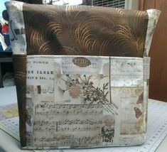Music Notes Flowers Sheet Music Postcard Large Purse/Project Bag Handmad... - $46.49