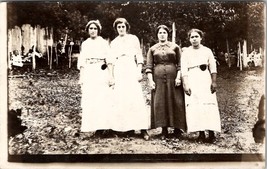 Edwardian Women Large Gathering in Trees Rustic Scene Postcard A23 - £6.35 GBP