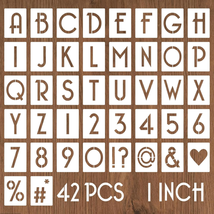 1 Inch Letter Stencils and Numbers, 42 Pcs Alphabet Drawing Stencils, Reusable P - £10.00 GBP