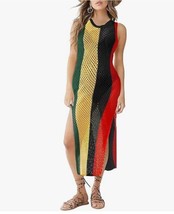 Bsubseach Women Lace Up V Neck Long Sleeve Crochet Swimsuit Cover Up Dress - £10.82 GBP