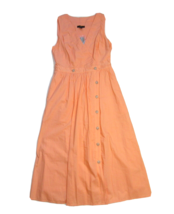 NWT J.Crew A-line Sleeveless Shirtdress in Orange Sorbet Cotton Poplin Dress 4 - £55.92 GBP
