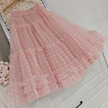 RED Plaid Tulle Skirt Holiday Outfit Women Custom Plus Size Ruffle Tulle Skirt image 4