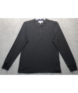 Thomas Sterling London New York Henley Shirt Mens Small Black Long Ragla... - $33.56 CAD