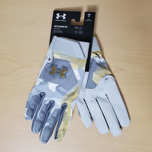 Primary image for Under Armour UA Clean Up Size M Baseball Batting Gloves Grey Camo 1365468-094