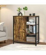 Storage Cabinet 3 Open Shelves Doors Multipurpose Freestanding Living Ro... - £82.26 GBP