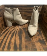 Divided by H&amp;M Ankle Boots Womens 8 Beige Pointed Toe Block Casual Comfo... - $22.58